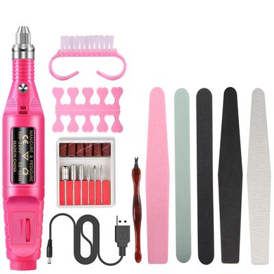10pcs Nail Manicure Drill USB Polisher Nail File Polishing Strip Dust Brush DIY Nail Art