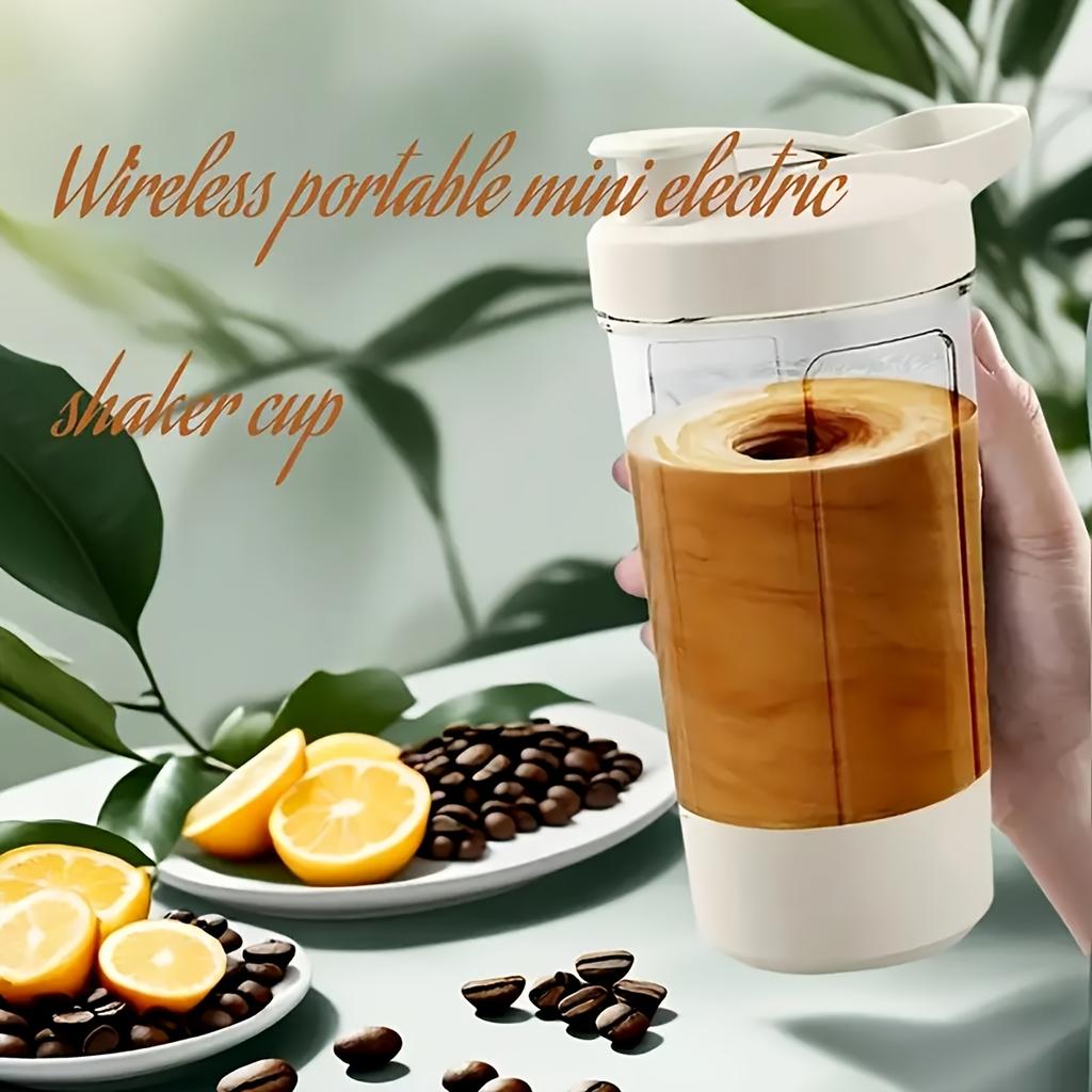 1pc Portable USB Electric Blender Cup - Automatic One-Touch Operation, Transparent with Measurement Markings, Food-Grade PP Mini Handheld Milk