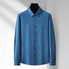 Dibinze Men's Plus Size Business Casual Plaid Long Sleeve Shirt