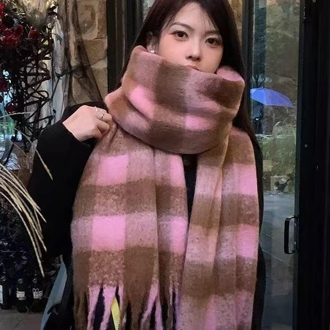 Women's European and American Style Long Fringe Mohair Scarf - Warm Autumn/Winter Shawl & Neck Warmer