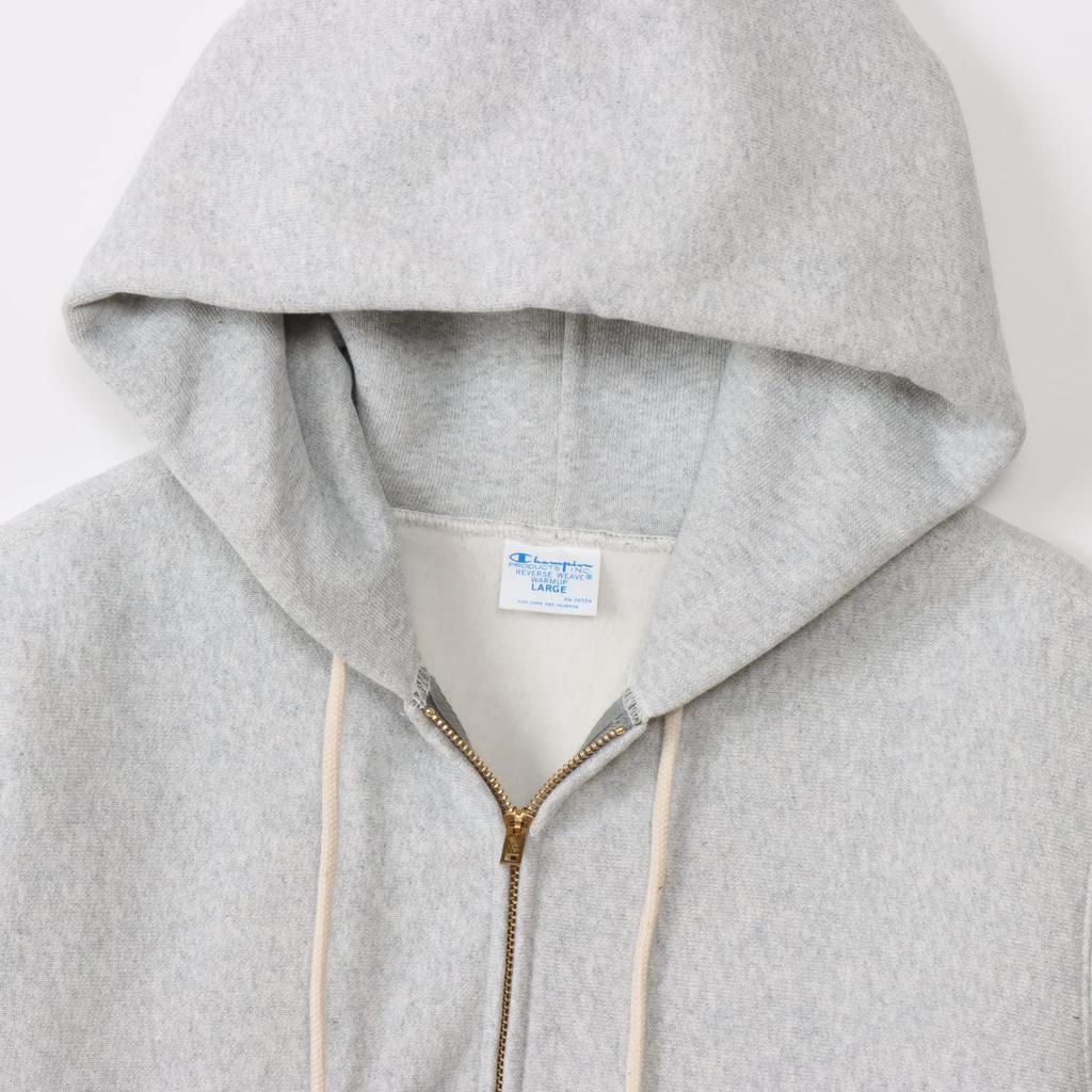 Champion Long Sleeve Cotton USA Reverse Zip Hooded Silver Size Men's Fleece-Lined 11.5oz Weave® Sweatshirt, Gray, M, C3-Y134