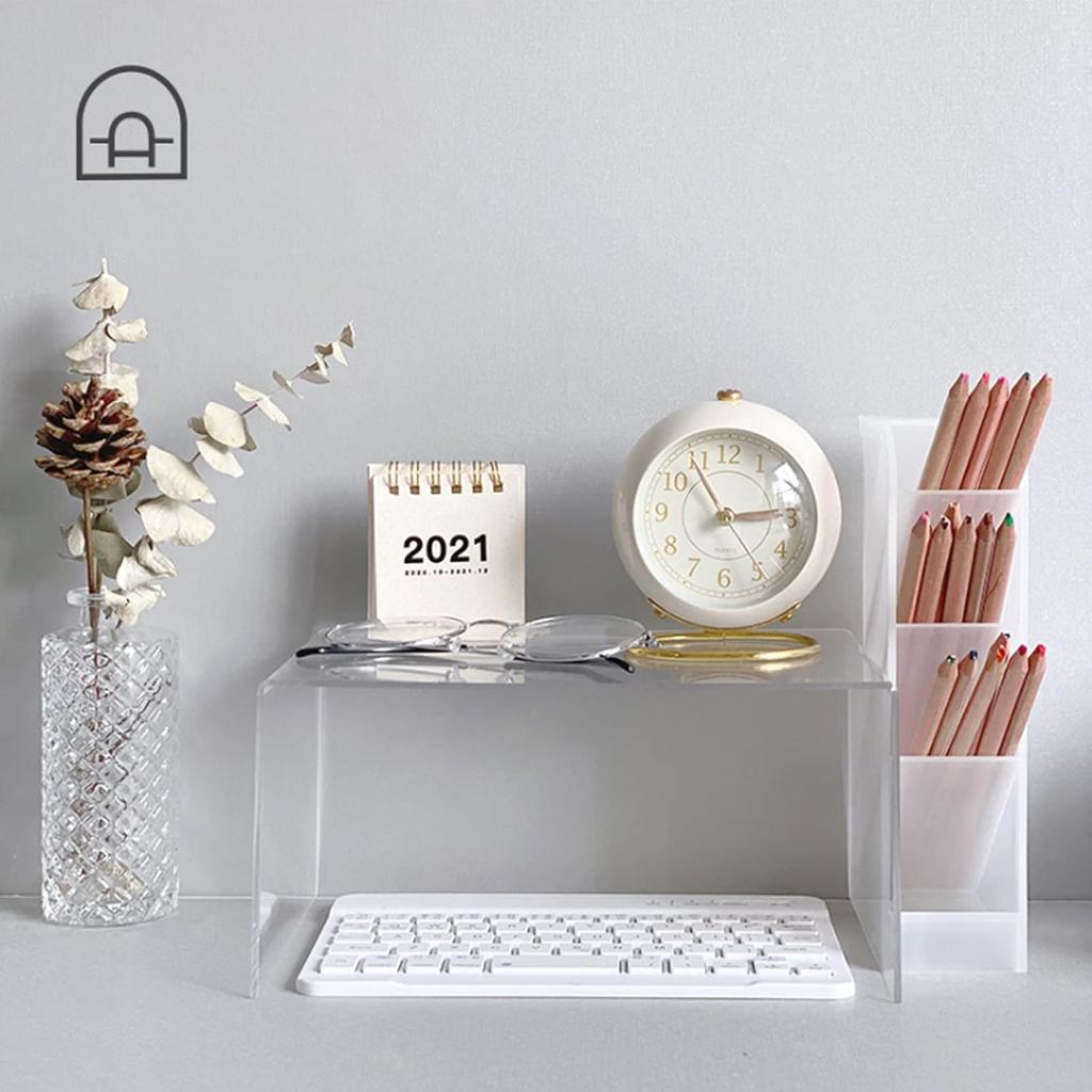 Small Table Clocks, Hongyada Classic Non-Ticking Desk Alarm Clock with Backlight Battery Operated HD Glass for Bedroom Living Room Kitchen Bedside