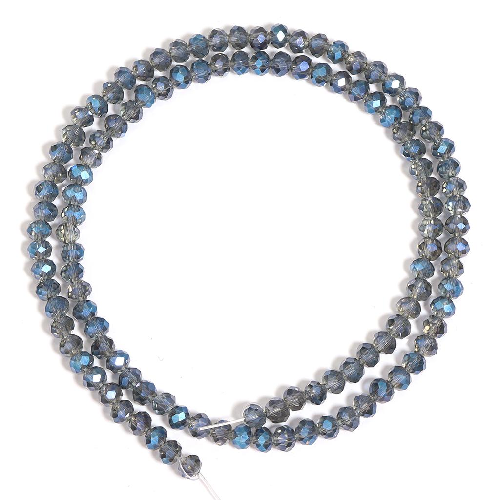 1 Strand Faceted Crystal Beads Ink Blue Glass Loose Beads For Jewelry Making DIY Crafts Bracelet Necklace Accessories 4/6/8mm