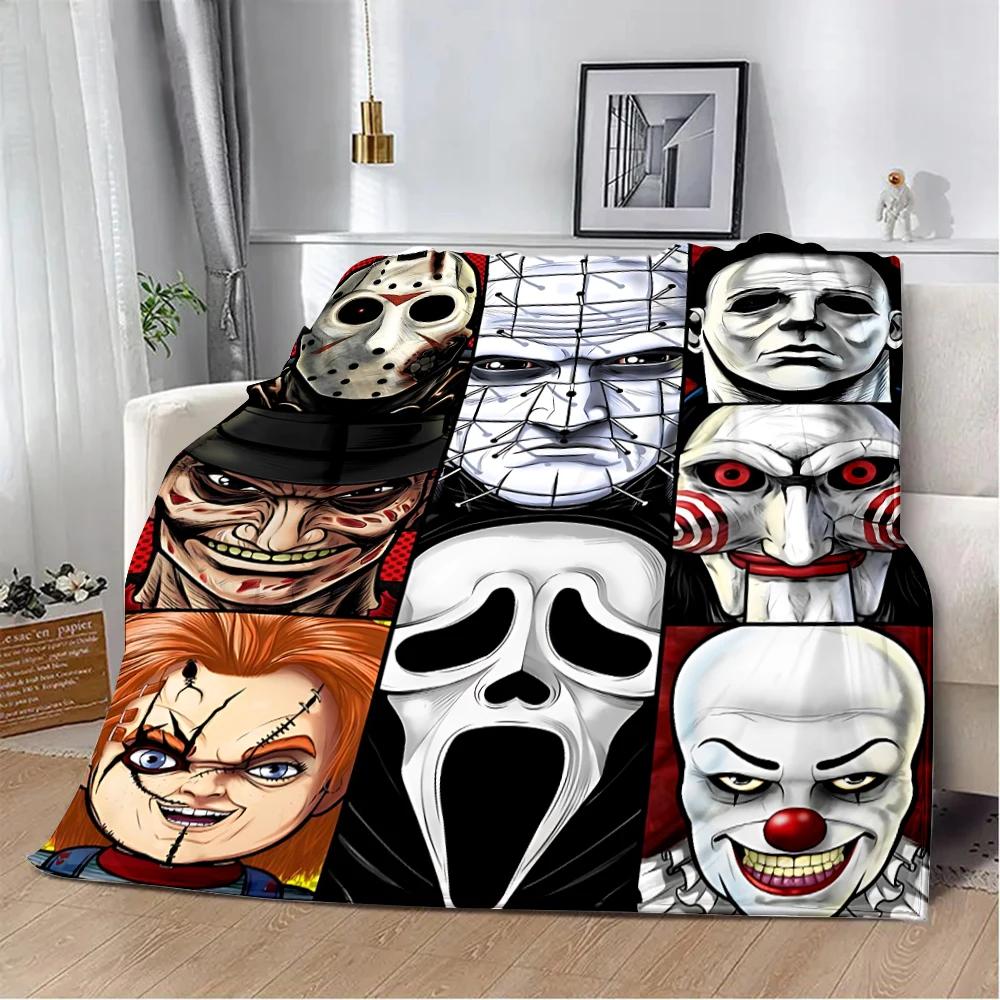 Horror Movie Halloween Printed Blanket Picnic Warm Soft Comfortable for Home Travel Bed Birthday Gift