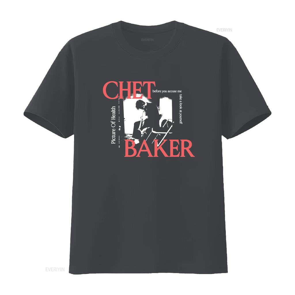 Hot CHET BAKER PICTURE OF HEALTH Cotton Black T Shirt All Sizes AA230 vintage Washed Versatile Unisex streetwear