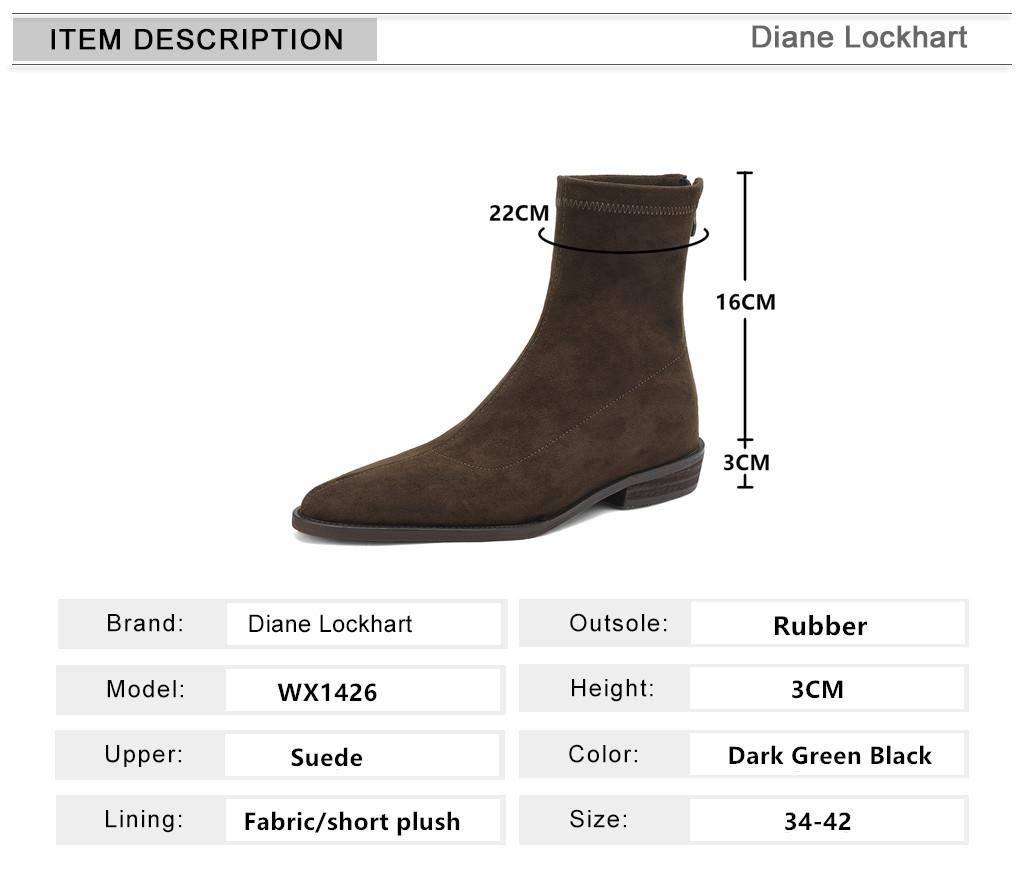 Fashion Women Ankle Boots British Style Plus Size Zip Stretch Boots Casual Flock European American Boots Women Daily Office Lady Footwea