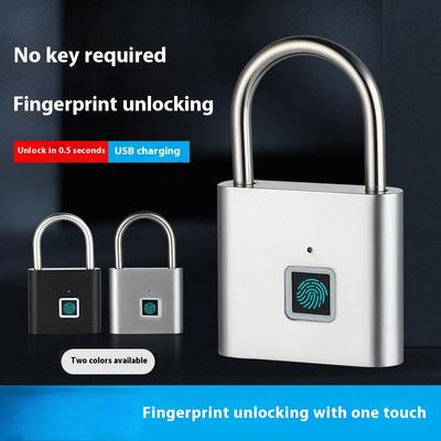 Intelligentes Fingerabdruck-Vorhängeschloss Outdoor Wasserdicht und Rostfrei Vorhängeschloss Intelligentes Elektronisches Vorhängeschloss Kopf Tür Diebstahlschutz Passwortschloss Schrank