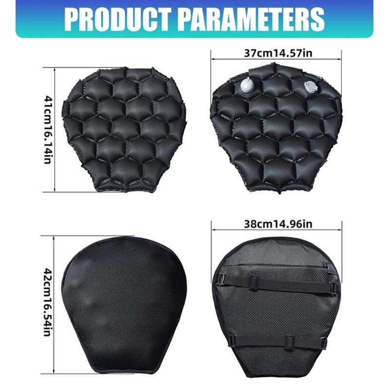 Breathable Motorcycle Seat Cushions with Adjustable Air Chamber & Foldable Design Universal Air Seat Pad for Easy Storage