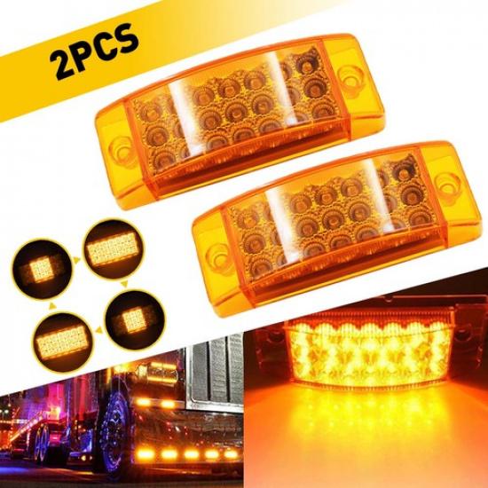 2X Amber LED Car Truck Trailer RV 6" Side Marker Trail Light Clearance Amber Len
