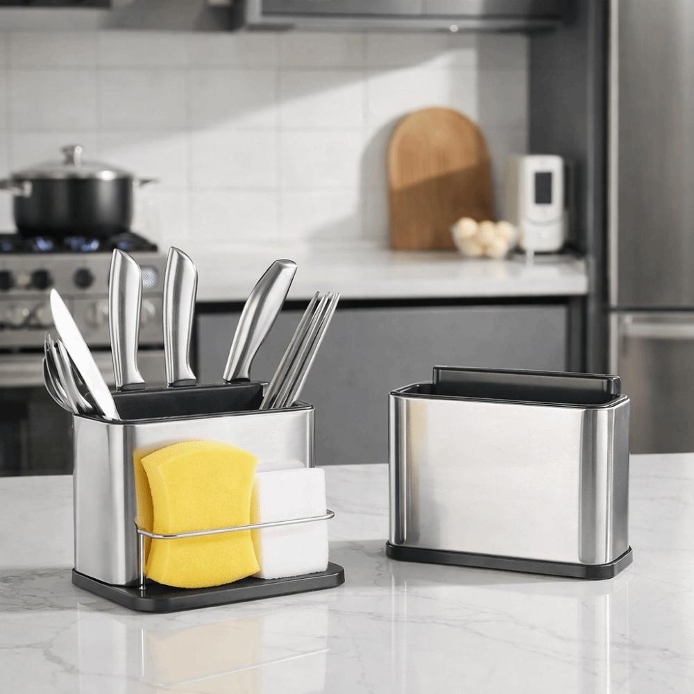 Large Capacity Cutlery Storage Box Stainless Steel Chopsticks Storage Basket  for Kitchen