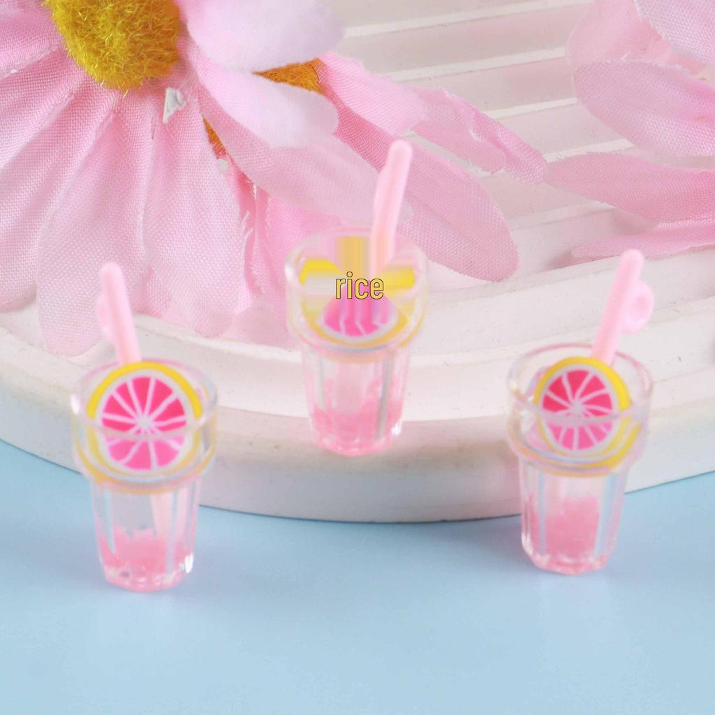 Luminous Mini Resin Drink Bottle DIY Miniature Milk Tea Cup Ornament 3D Food Toy