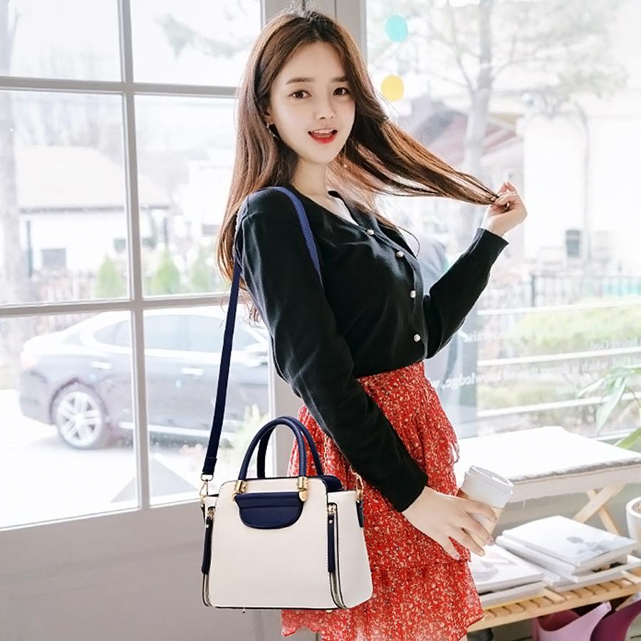 Women's Bags  New Fashion Women's Bags Hit Color Hand-held Bag Europeand The United States All-match Shoulder Messenger Bag