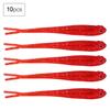 10pcs Freshwater Seawater PVC Fishing Bait 13cm Lifelike Soft Lures Accessory (Red)