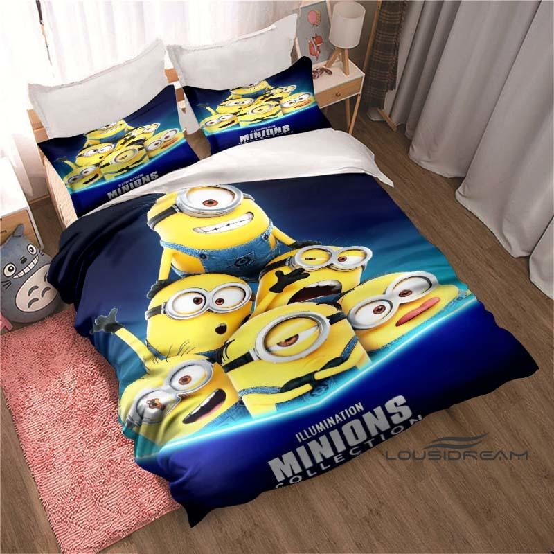 

Cartoon (Despicable Me) Printed Bedding Set — Duvet Cover & Pillowcase Set — A Deluxe Gift for Teens, Girls, and Boys 135x200cm