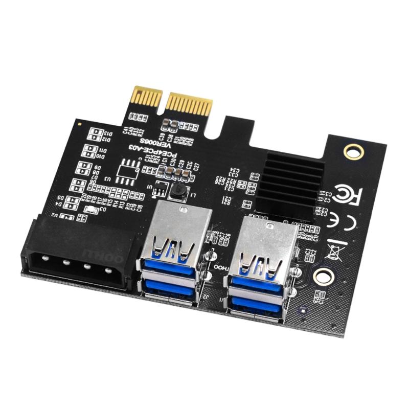 PCIE Adaptörü 1x ila 16x ci-express r Kartı 1 ila 4 cie Yuvası USB 3.0 Kart Çarpan Adaptörü Masaüstü Bilgisayar için