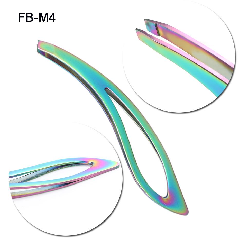 5pcs Stainless Steel Chameleon Eyebrow Tweezers Rainbow Extension Trimmer Clip Hair Scissor Manicure