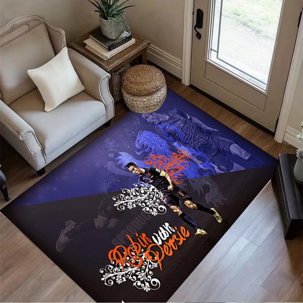 Football Player Action Area Rug Design for Study room Entryway Dining Room Balcony Antislip Carpet Decorate Offices Best for Christmas