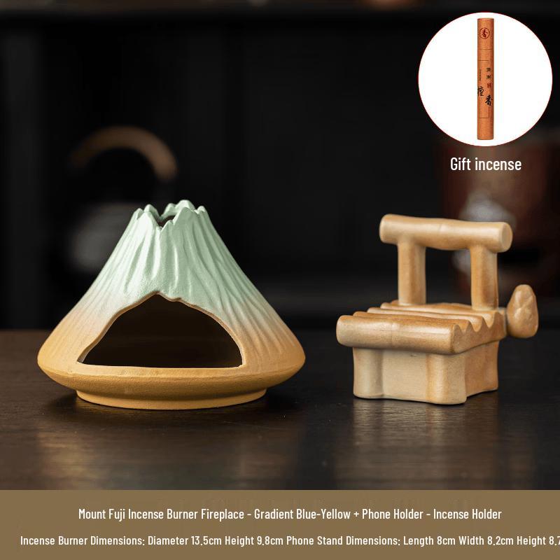 Mount Fuji Incense Burner & Tea Accessory Set