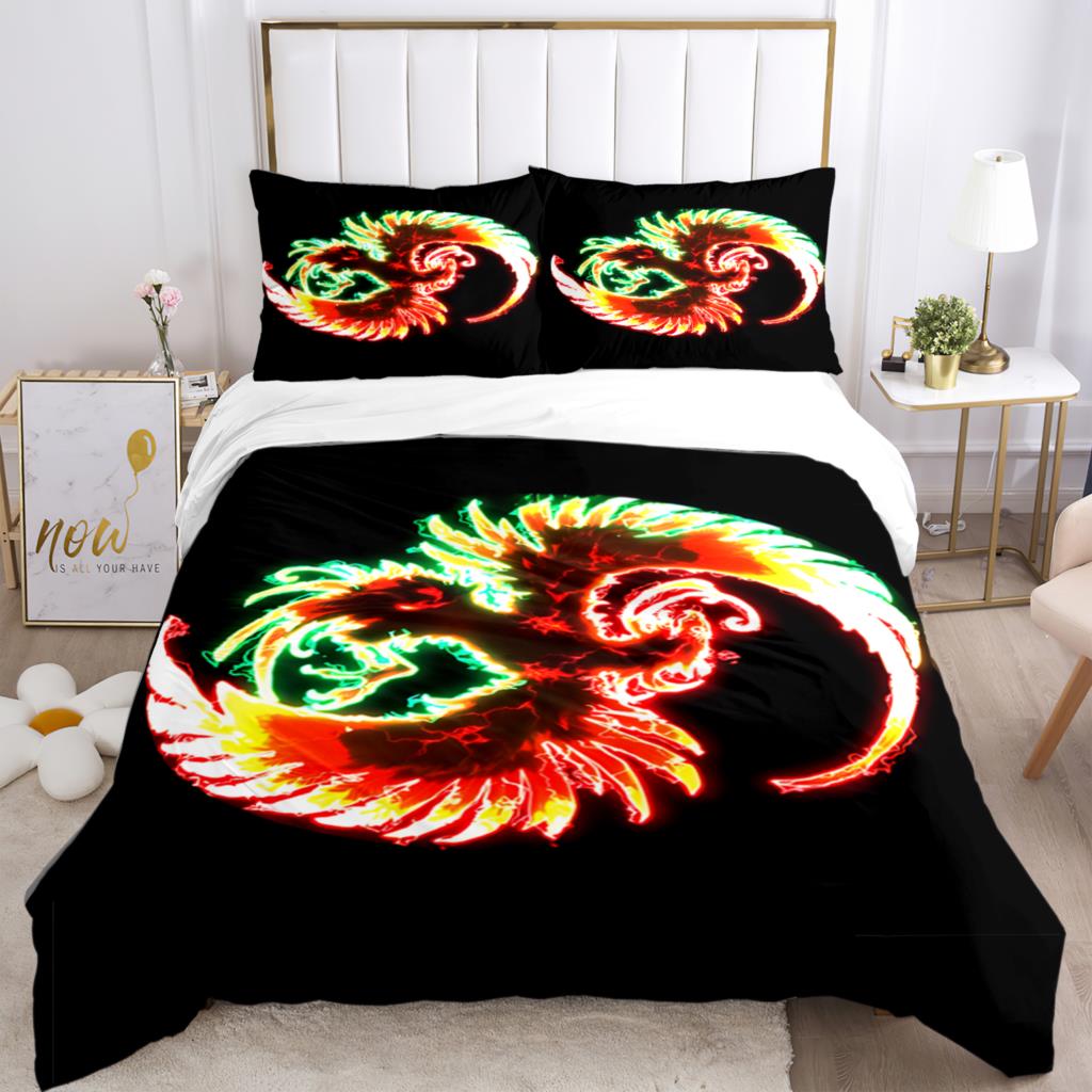 Fashionable Tai Chi Chinese HD Print 3 - Piece Bedding Set, for Children & Adults, with Quilt Covers & Pillowcases