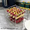 Air Fryer Skewer Stand Vertical Multi-Pin Stainless Steel Bbq Holder Air Fryer Accessories Skewers For Grilling Kitchen Tools