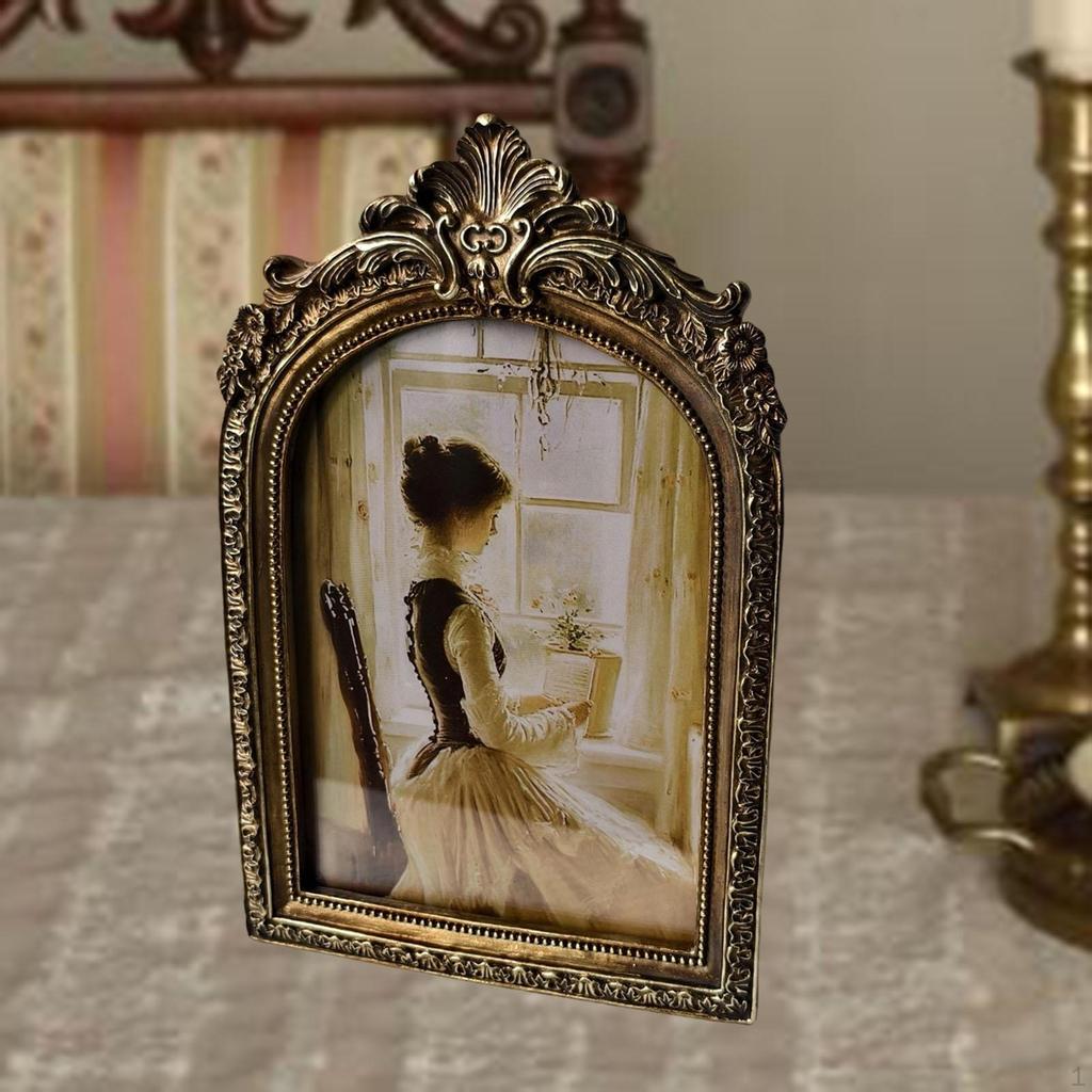 Antique Photo Decor Carved Resin European Tabletop and Wall Hanging Vintage Picture Frame for