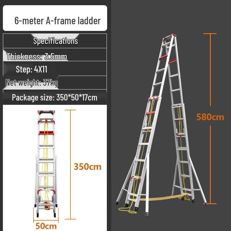 Shanshuo Heavy-Duty Telescopic Foldable A-Frame Ladder