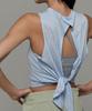 Debiweeo Women'S Yoga Wear Devi-Ts0010-Baby Blue Pilates Cover-Up Opening Sleeveless
