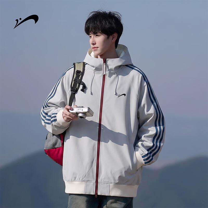 American Retro Color-Block Striped Loose Fit Unisex Jacket