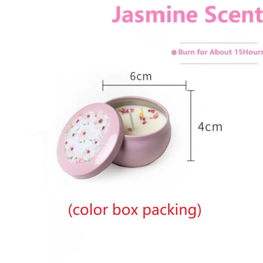 1PCS Vintage Can Candles Soy Wax Flower Fragrance Scented Candle Home Decoration Candle Jars for Wedding Ceremony Birthday Gift