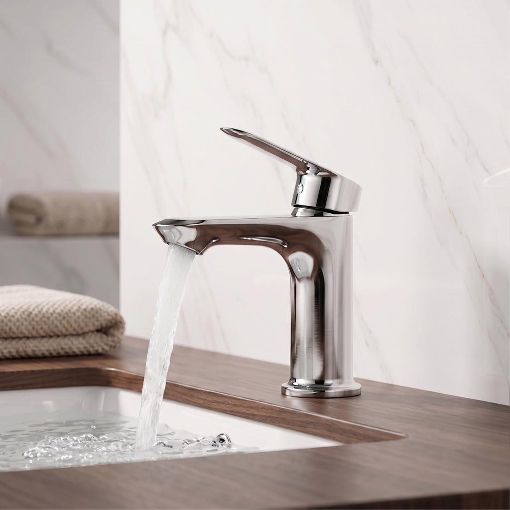 Low Price Classic Ceramic Cartridge Basin Tap Single Handle One Hole Bathroom Sink Faucet Chrome Zinc Vanity Faucets