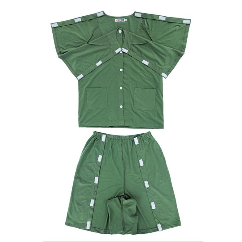 

Реабилитационный костюм для ухода за переломами Послеоперационный Инфузионный ПИКК Осмотр Перевязка Удобная летняя одежда для пациента M (40-53kg)