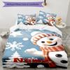 3pcs Custom Name Christmas Bedding Set Duvet Cover Closure Includes 1 Duvet Cover & 2 Pillowcases, Soft and Comfortable for All Seasons.