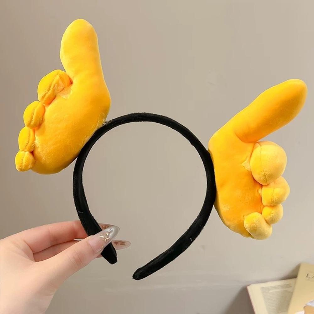 

Plush Funny Gesture Headband Give the Thumbs-up Cosplay Hair Hoop Cute Plush Hairband Photo Pros Style B