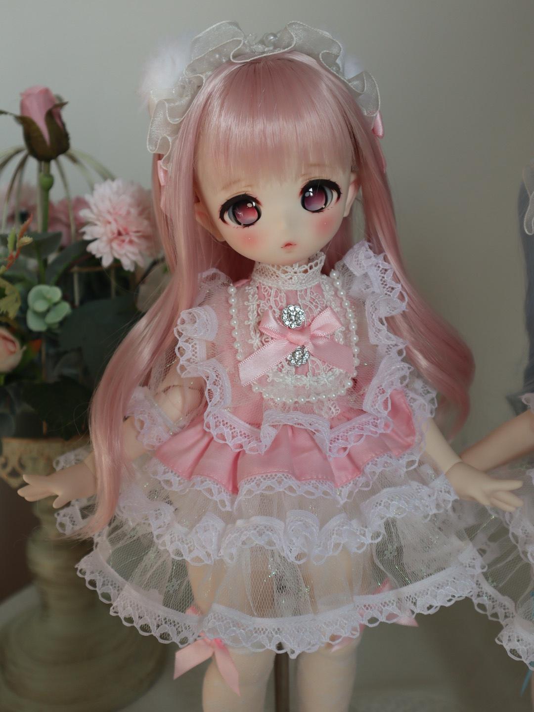 

1/6 1/4 1/3 BJD Dress + Hairpin Doll cute lace multicolor set for 1/3 1/4 1/6 BJD SD DD 1/6 Blyth doll accessories blyth синій
