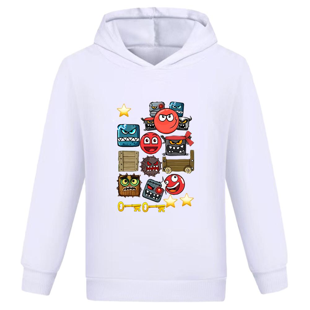 Hot Sale Kids Sweatshirts Red Ball 4 Print Cartoon Children Hoodies Fashion Baby Pullover Casual Outwear Tops Girls Boys Clothes