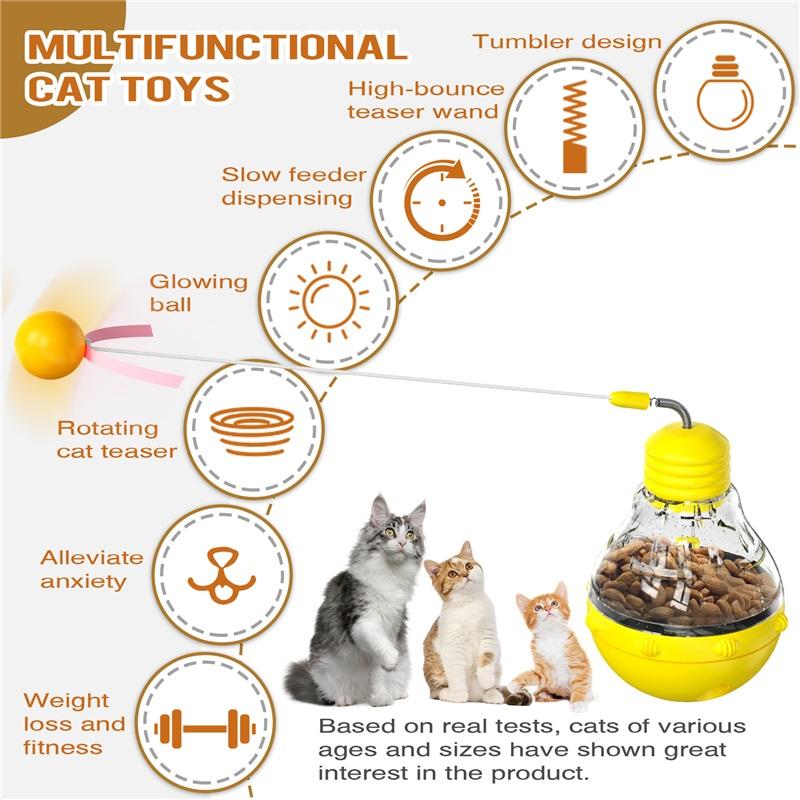 Boredom Buster Cat Toy - Interactive Feeder Toy with Tipping & Spinning Action