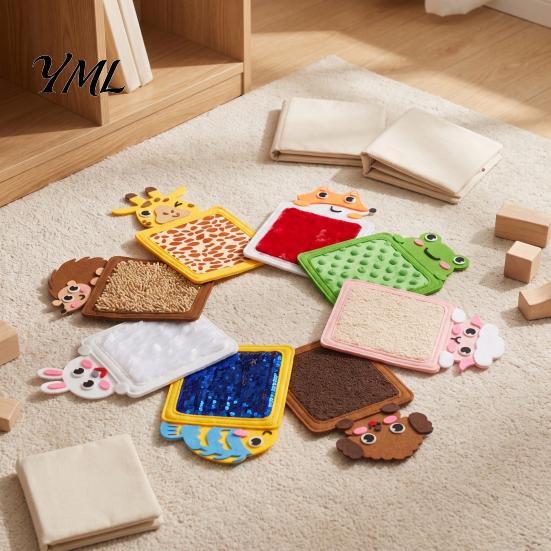 Infant Tactile Stimulation Toy 1/8Pcs Kids Animal Theme Sensory Mat, Wall Panel Textured Tile, Baby Touch And Feel Activity Mat for Preschool Playroom