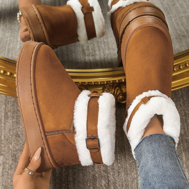 

Women s padded lining soft thick sole heightened anti-skid outdoor thickened warm lightweight comfortable stirrup cotton shoes snow boots 42 малиновий