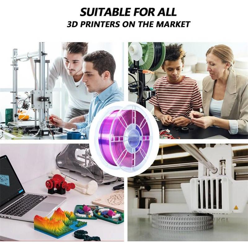 3D Printer Dual Color Filament Pla 1Kg Silk Filament 1.75Mm Two-Tone 3D Printing Material Two Color Filament Sublimation Duotone