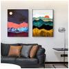 Abstract Mountain Sunrises Sunsets Landscape Wall Art Canvas Paintings Poster Print Picture Living Room Interior Home Decoration