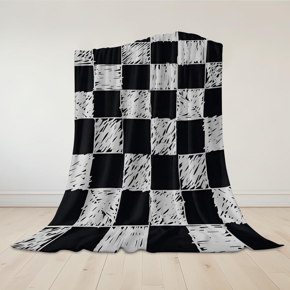 Karomuster Flanell Decke Warm Weich Halloween Weihnachten Sofa Warm Gemütlich Dekoratives Dekor Geschenk für Alle Jahreszeiten