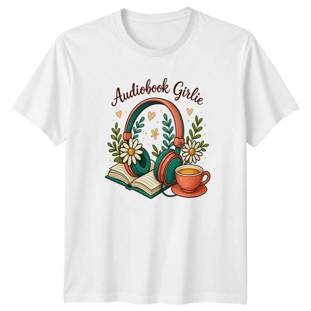 Audiobook Girlie Reading Audiobooks Hobbies Unisexs Unisexs Graphic Tee S
