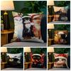 Funny Cute Christmas Cats  Pillow Case Natural Linen Pillow Case DoubleSided Decor Sofa Pillowcase Home Decor