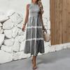 Summer New Style Casual Sweet Dress for Women Featuring Lace, Frills At The Ears, Sleeveless and Striped Design.