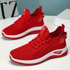 Red Women Sneakers Lace Up Knitted Breathable Mesh Sneakers Women Casual Shoes Gym Ladies Tennis Shoes Zapatos De Mujer