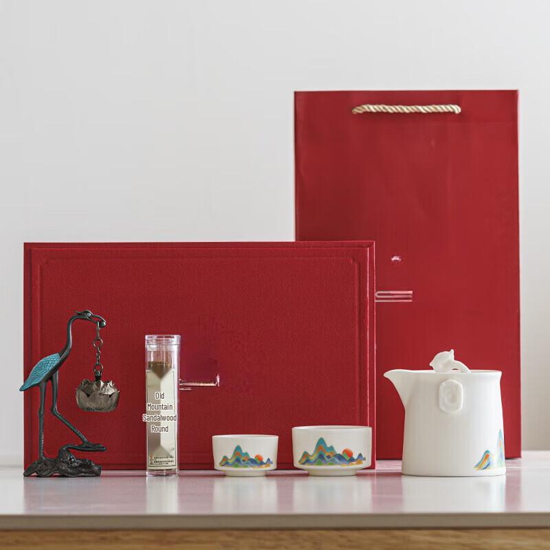 Shangqi Ceramic Tea Set with Sandalwood Incense