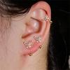 2PCS Elegant Butterfly Screw Stud Earrings Shiny Zirconia Ladies Fashion Helix Lobe Piercing Jewelry Trendy Daily Wear Or Gifts