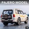 1/32 Scale Mitsubishis Pajero Suv Alloy Model Car Metal Diecast Vehicle Toy Model Collection Simulation Sound Light Toy for Kids Gift