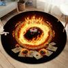 Burning Ball Round Area Rug,Carpet Rug for Living Room Bedroom Sofa Playroom Decor,Non Slip Floor Mat