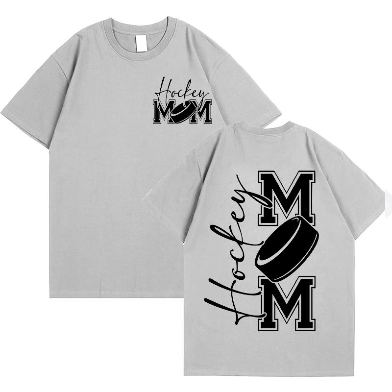 Hockey Mom Tshirts for Women Short Sleeve Tees Fashion Front and Back Printed Game Day Vibes Graphic Yk Tops FeUnisex Clothing